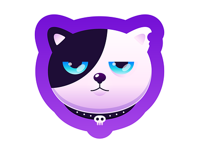 #12 bad boy bad guy cat character design halloween illustration purple sticker violet