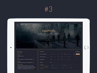 Ticket reservation - #2hourschallenge - #3 2hourschallenge app cinema gold inception tablet