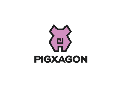 Pigxagon logo animals hexagon logo miss piggy pet pig piglet
