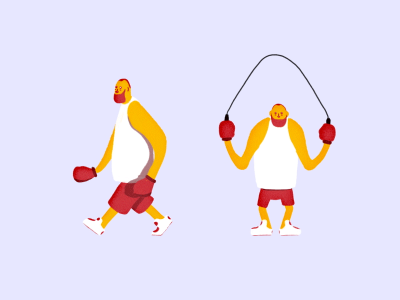 Getting ready to fight 2d cel animation character character design frame by frame illustration photoshop walkcycle