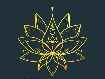 Stimpack logo branding design gold graphic design illustration logo lotus unalome vector