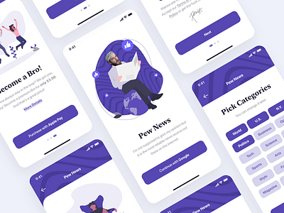 Daily UI #001 2019 2020 adobe adobexd clean design google illustraion in mobile onboarding pew news pewdiepie sign ui up ux white xd youtube