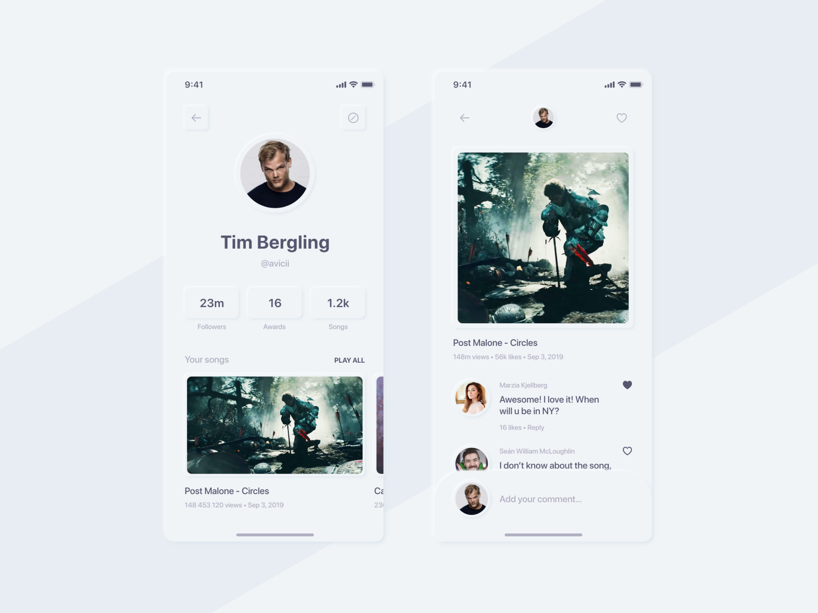 Daily UI #006 | User profile &amp; Video details by Victor No