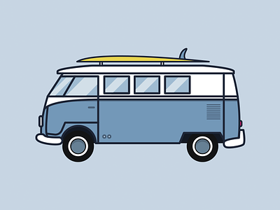 VW Bus bus daily dribbble illustration surf truck volkswagen vw vw bus