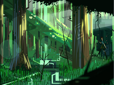 The Green Swamp of Fyr art atone design forest game graphic design illustration indie game vector art