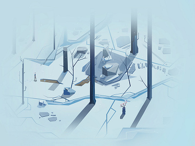 Enter Jötunheimr art atone blue concept art design graphic design ice illustration snow vector vector art winter