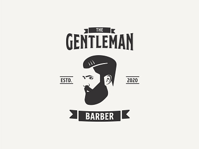 The Gentleman Barber | Logo for Sale barber barber logo barber shop barbershop branding character forsale gentleman identity illustration logo sale vector