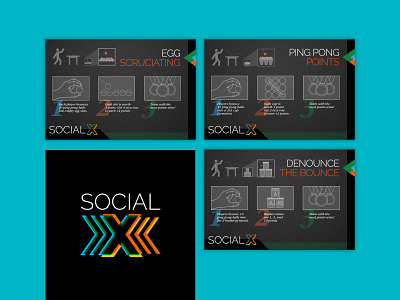 Social X Brand blue branding cards design games graphic design green identity logo orange print