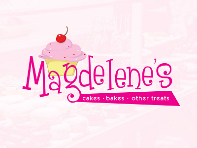Magdelene's Logo bakery branding cake feminine identity logo pink whimsical
