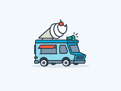 Ice Cream Truck ice cream icon iconography illustration summer truck udacity