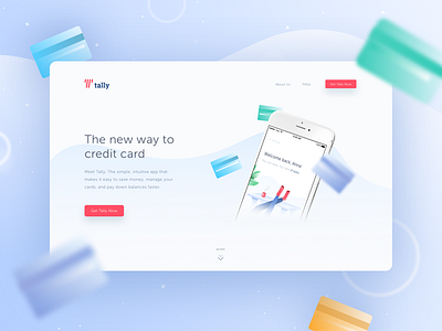 Tally Landing card credit desktop landing showcase tally ui web