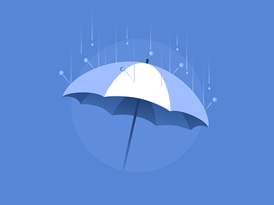 Don't get hit with fees fees illustration money protection rain tally umbrella