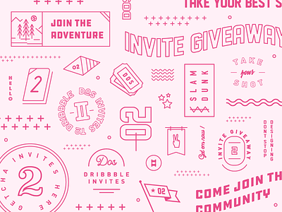 Two Dribbble Invites badge dos dribbble dunk giveaway invite lock up plus ticket two