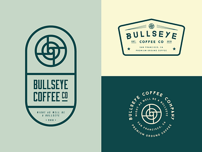 Bullseye Coffee Co. badge branding coffee company emblem identity label logo packaging sf