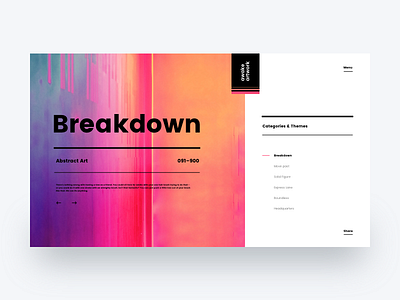 Breakdown abstract artwork black concept grid lander modern offset ui