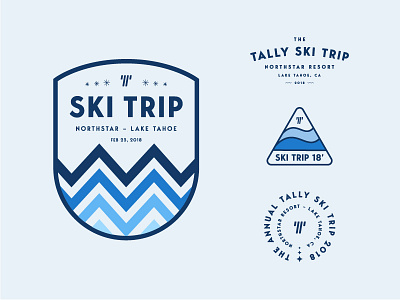 Tally Ski Trip badge color crest fade logo palette stars swag tally