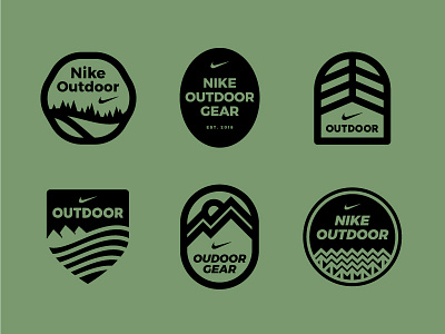 Nike Outdoor badge crest gear land lines logo nike outdoor thick trees