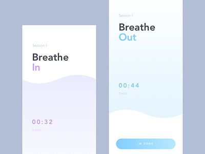 Meditation app gradient interface ios light meditation mobile pastel screens ui ux