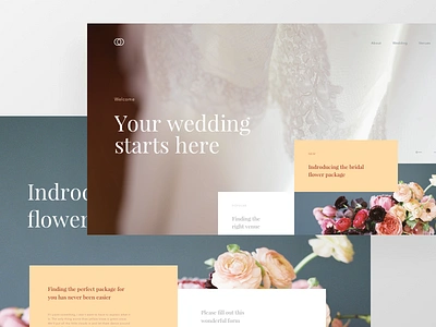 Wedding Concept bridal concept grid lander modern offset ui ux wedding