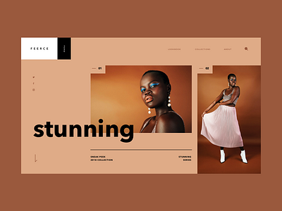 Stunning Concept beautiful concept grid lander model modern offset photo series ui ux