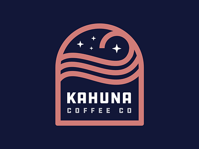 Kahuna Brand Concept badge coffee crest identity logo wave