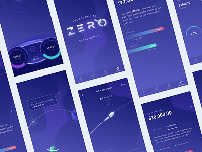 Journey to Zero app color concept illustration ios mobile tally ui ux