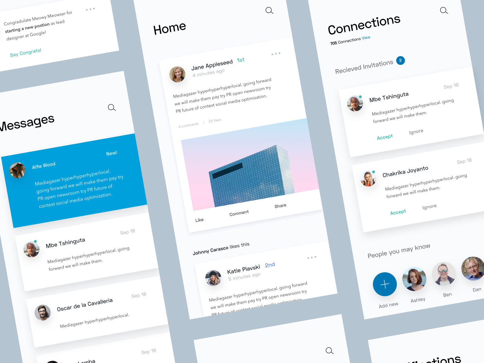 LinkedIn App Concept by Kyle McDowell 🤘🏼 on Dribbble