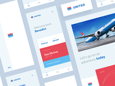 United Rebrand airplane app branding concept design identity ios logo logo design mobile retro typography ui united ux