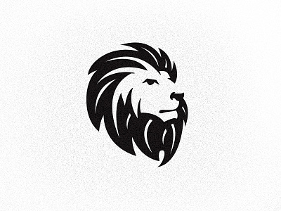 Lion black head lion logo white