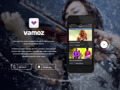 Vamoz app homepage hotsite ui ux vamoz