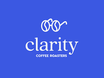 Clarity Coffee Roasters branding clean clear coffee coffee roaster eye glasses eyewear flat focus logo logo design optometry organic