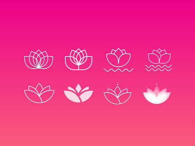 Logo Exploration dailyui design gradient logo lotus lotus flower meditation app uiuxdesign zen