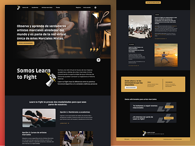 Learn to Fight landing landing product design ui ux