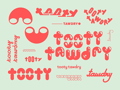 Tooty Tawdry branding graphic design logo mood board supermilk type wip