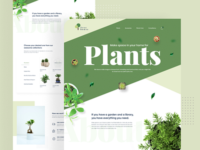 Plants Landing Page branding design illustration ui