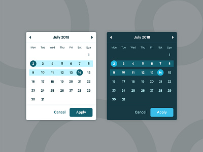 Calendar Dark & Light Mode