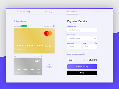 Ecommerce Credit Card Checkout Page 002 adobe illustrator cc adobe xd apple pay credit card credit card checkout credit card design daily100 dailyui002 desktop application ecommerce purple rgb shopping cart userinterface