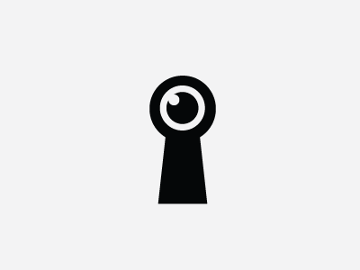 Privacy eye icon keyhole lock privacy watching
