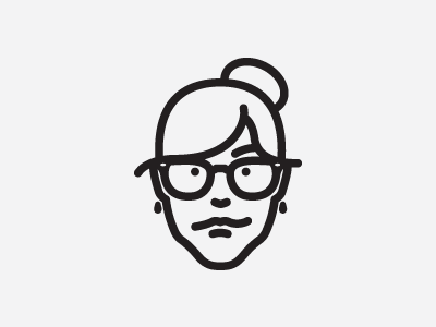 Mallary With A Bun bun caricature earings face glasses line drawing mallary