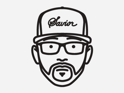 Savior glasses gray illustration line art line drawing savior