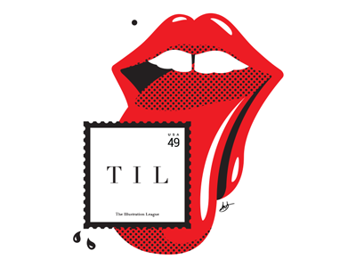 My Submission for The Illustration League Logo halftone illustration lick lips red stamp the illustration league