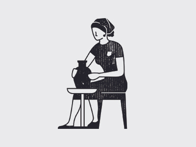 Female Potter creative design illustration logo logodesigner mkndesign potter pottery potterywheel vase
