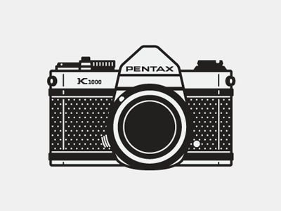 Pentex K 1000 1000 black camera icon illustration k pentax simple