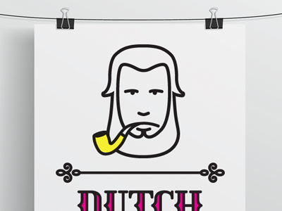 Dutch Mafia Man & Pipe beard dutch dutch mafia font mafia magenta man pipe poster yellow