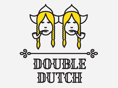 Dutch Mafia double dutch font girls hats icon illustration line smoking two typography yellow