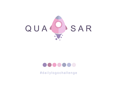 Quazar Logo - Rocketship cute dailylogochallenge design icon logo pink purple rocket ship space vector