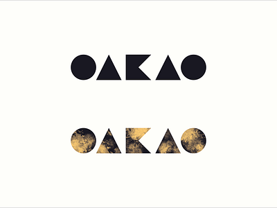 Oakao - fashion wordmark logo 7 block branding clothes dailylogochallenge design dust gold golden letters logo oakao seven simple smoke typography wordmark
