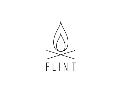 Flint fire logo blacksmith challenge daily dailylogochallenge design fire flame flint forest forge icon line logo simple ten vector wood