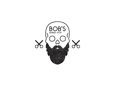 Bob's Barber Shop - logo barber barbershop beard bob branding challenge daily dailylogochallenge design hair haircut hipster icon learning logo moustache scissors skull vector