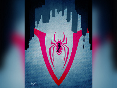 Into The Spiderverse illustration marvel minimal minimalist red spider man spiderman superhero traditional